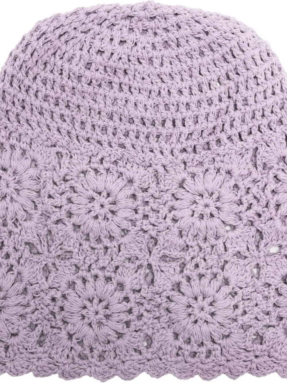 Women's Cotton Crochet Slouchy Beanie Hat Knit Summer Skull Cap Solid Purple